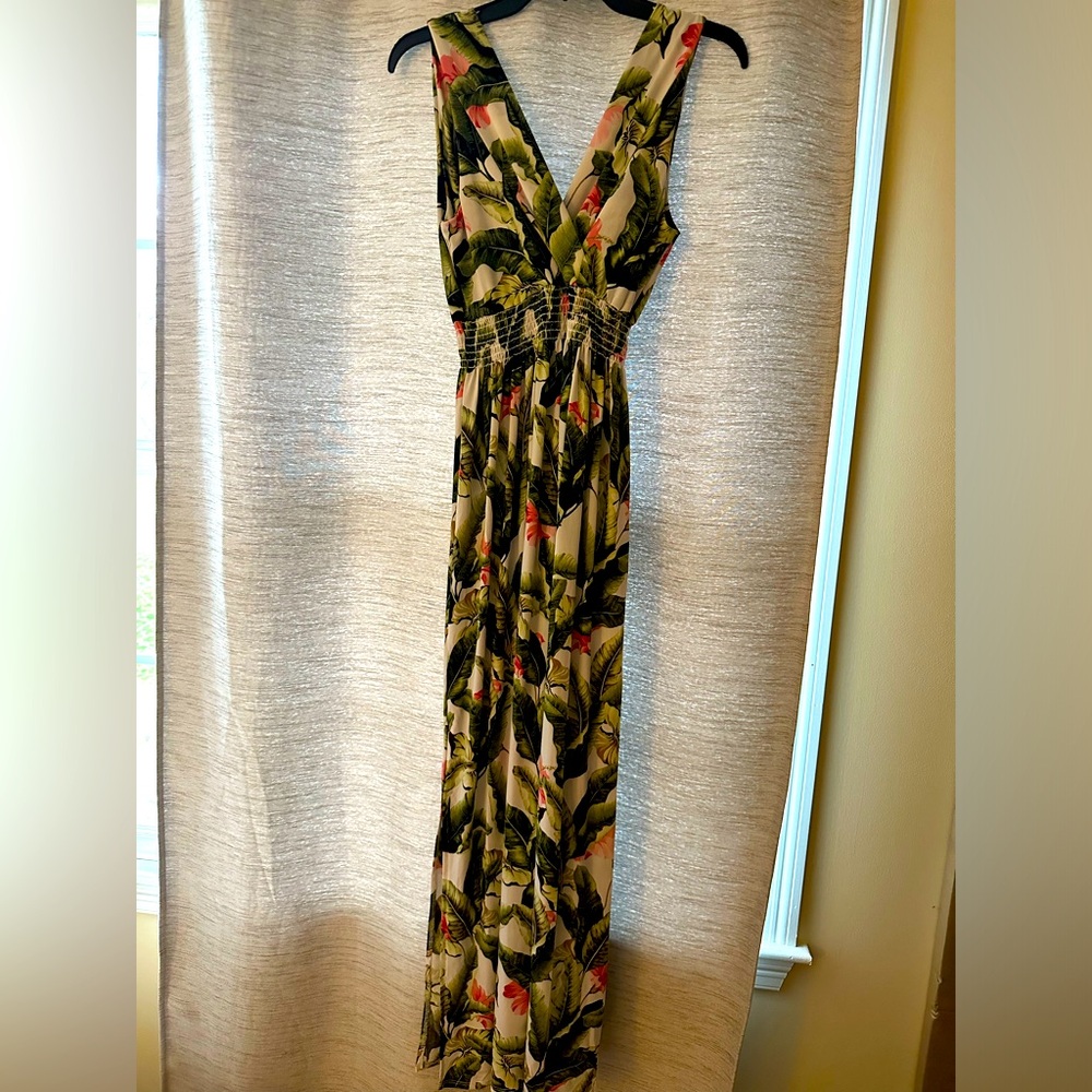 Tropical Print Maternity Maxi Dress